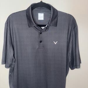 Callaway Mens size Medium Black Gray Short Sleeve Golf Polo Casual Business